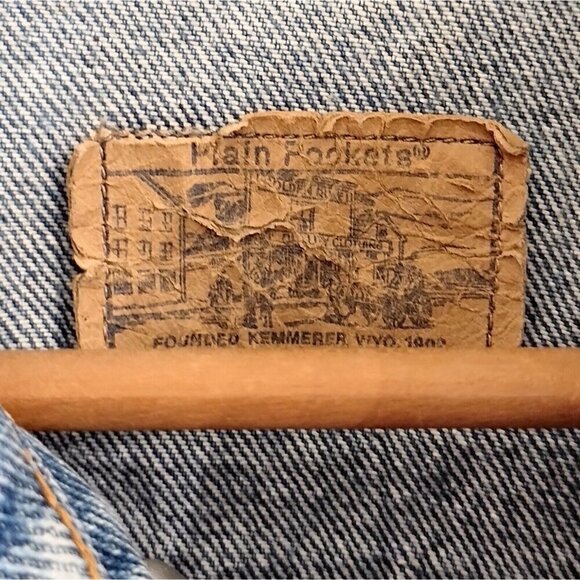 Vintage Plain Rockets Kemmerer Distressed Denim Jacket Blue Size Medium? - Picture 7 of 8